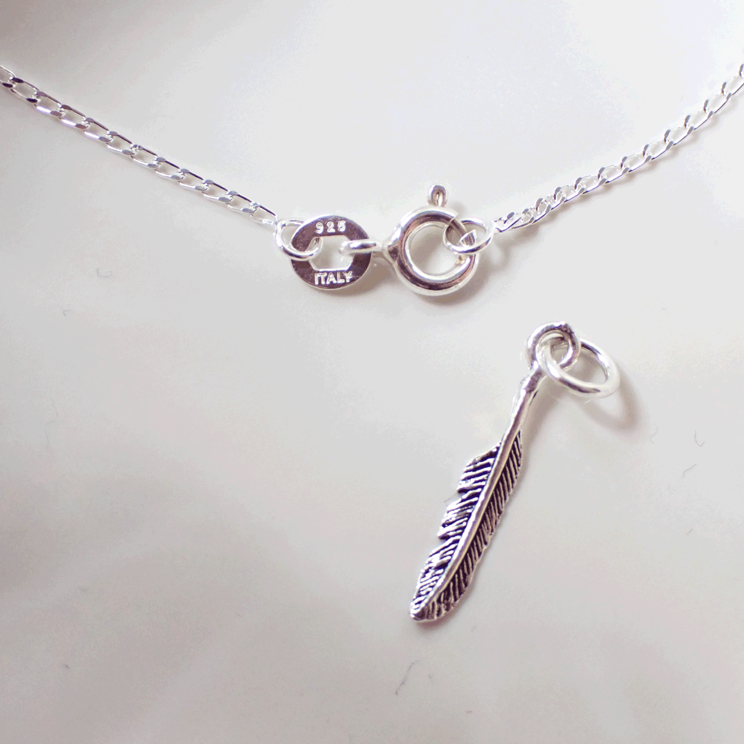 Sterling silver curb chain 1mm wide - 16 inch long