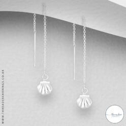 Sterling silver shell threader earrings