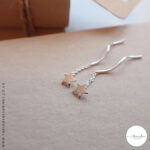 Sterling silver star threader earrings with twisted post