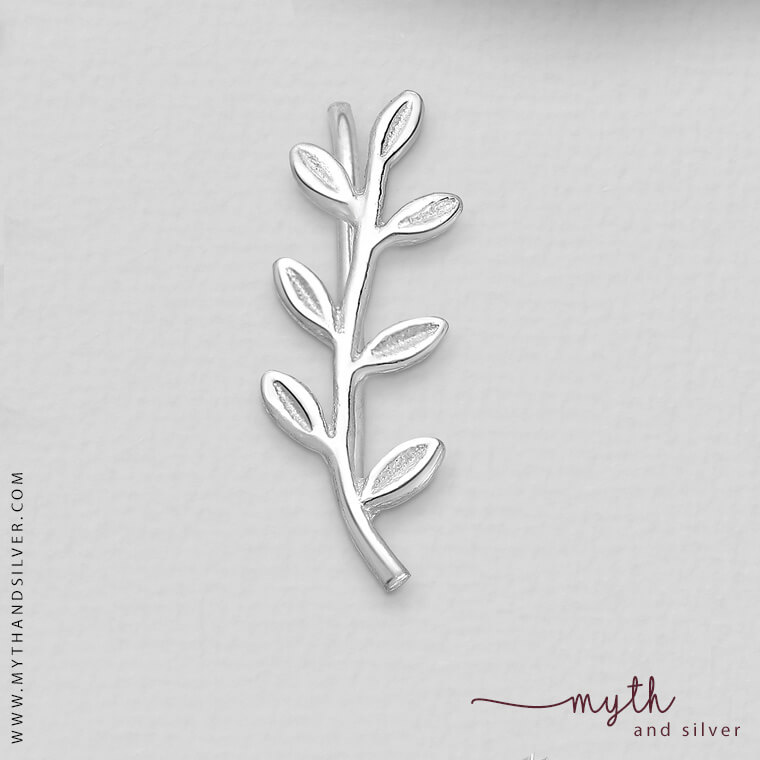 Sterling silver leaf ear climber