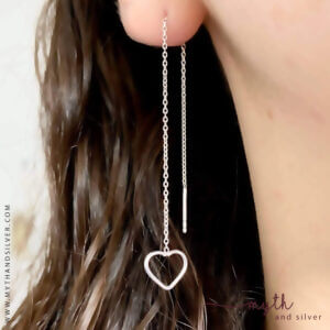 Open heart threader earrings Open heart threader earrings