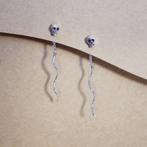 Sterling silver skull earrings