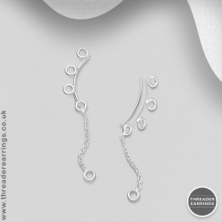Sterling silver circles ear climbers