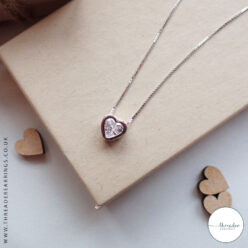 Sterling silver cubic zirconia heart necklace