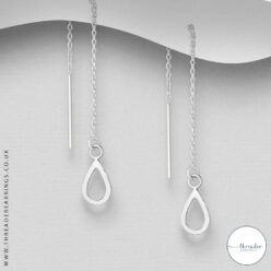 Sterling silver teardrop threader earrings
