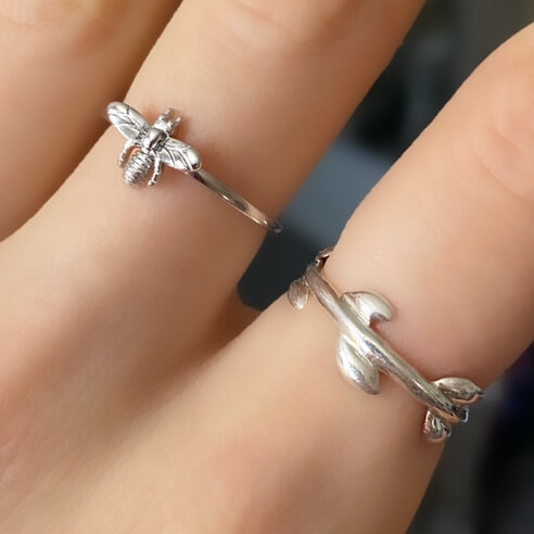 sterling silver bee ring