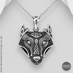 Sterling silver celtic viking wolf