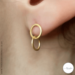 Sterling silver gold plated links earrings - model view