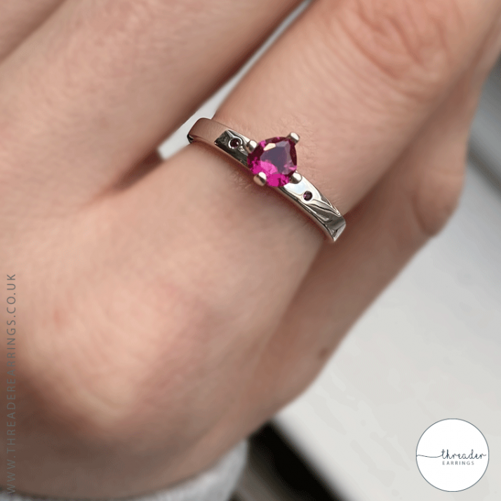 Sterling silver you and me heart ring