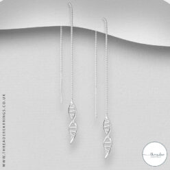 Sterling silver DNA threader earrings