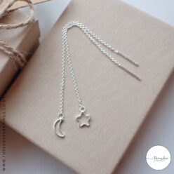 Star and moon threader earrings