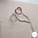 Sterling silver heart pull through earrings