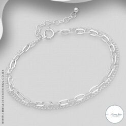 Sterling silver layered chain bracelet