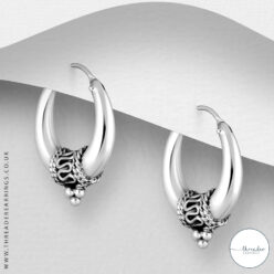 925 Sterling Silver Bail style hoop earrings