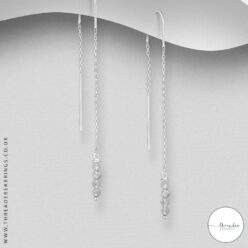 Labradorite threader earrings in 925 Sterling Silver