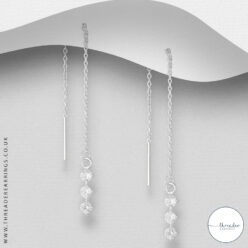 Sterling silver triple crystal threader earrings