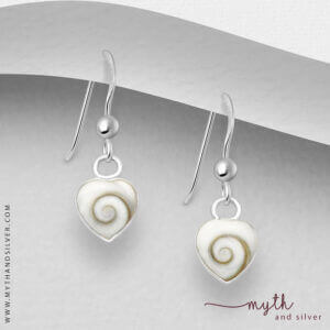 Shiva shell heart earrings