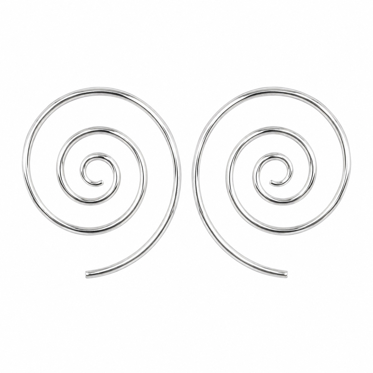 Sterling silver spiral hook earrings