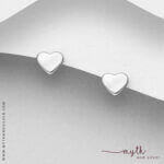 925 Sterling silver tiny heart ear studs