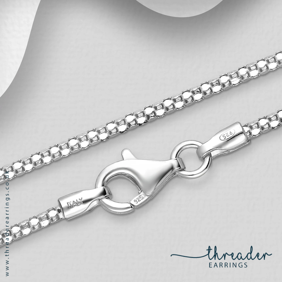 18 inch Korean Chain, 1.45mm Wide, 925 Sterling Silver