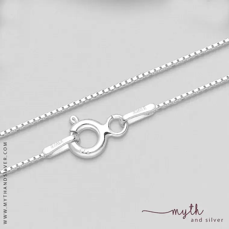 Aeon Collana In Argento 925 Venice Box Chain 1mm – Catana Sottile Ipoallergenica Con Panno Lucidante E Sacchetto Regalo