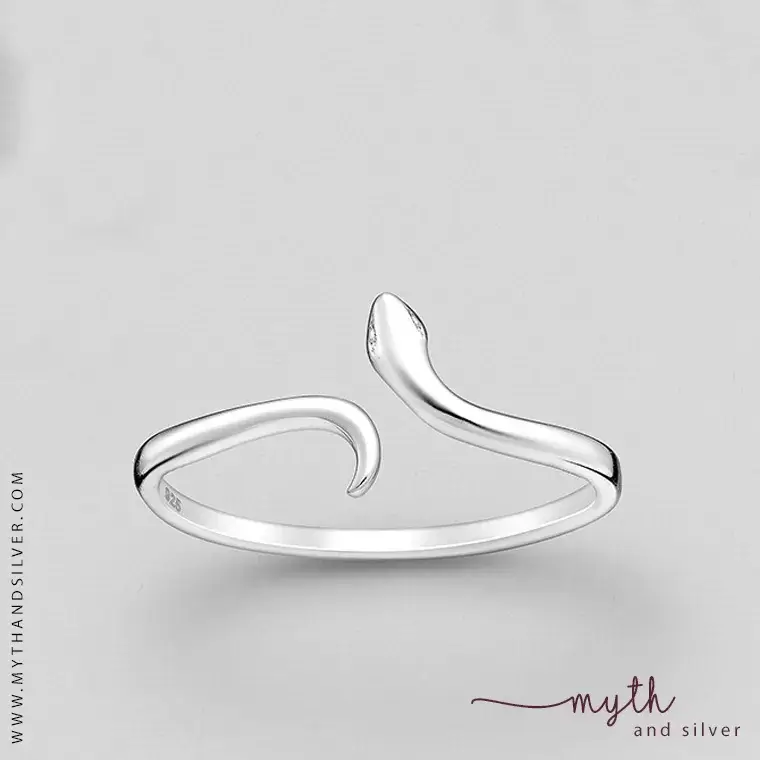 925 Sterling Silver Adjustable Snake Ring