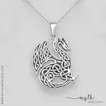 925 Sterling Silver Oxidized Celtic Dragon Pendant