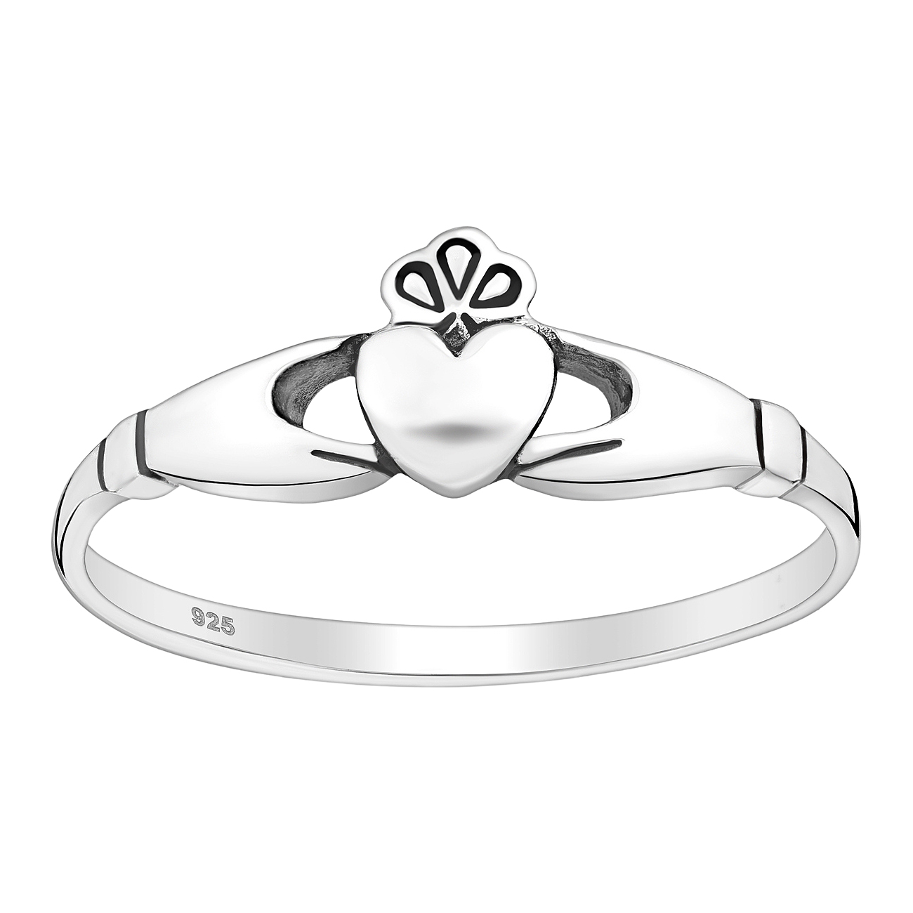 925 Sterling silver modern claddagh ring