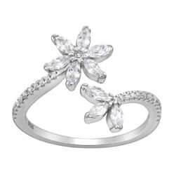 Silver fleur ring