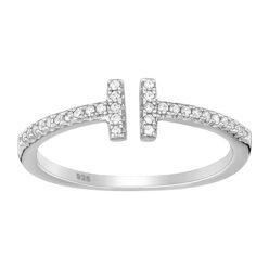 Sterling silver adjustable t bar ring