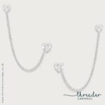 CZ double piercing earrings