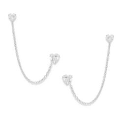Cubic zirconia double piercing earrings