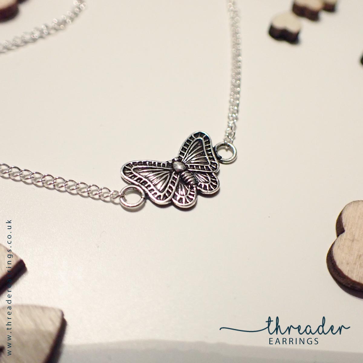 Sterling silver butterfly choker