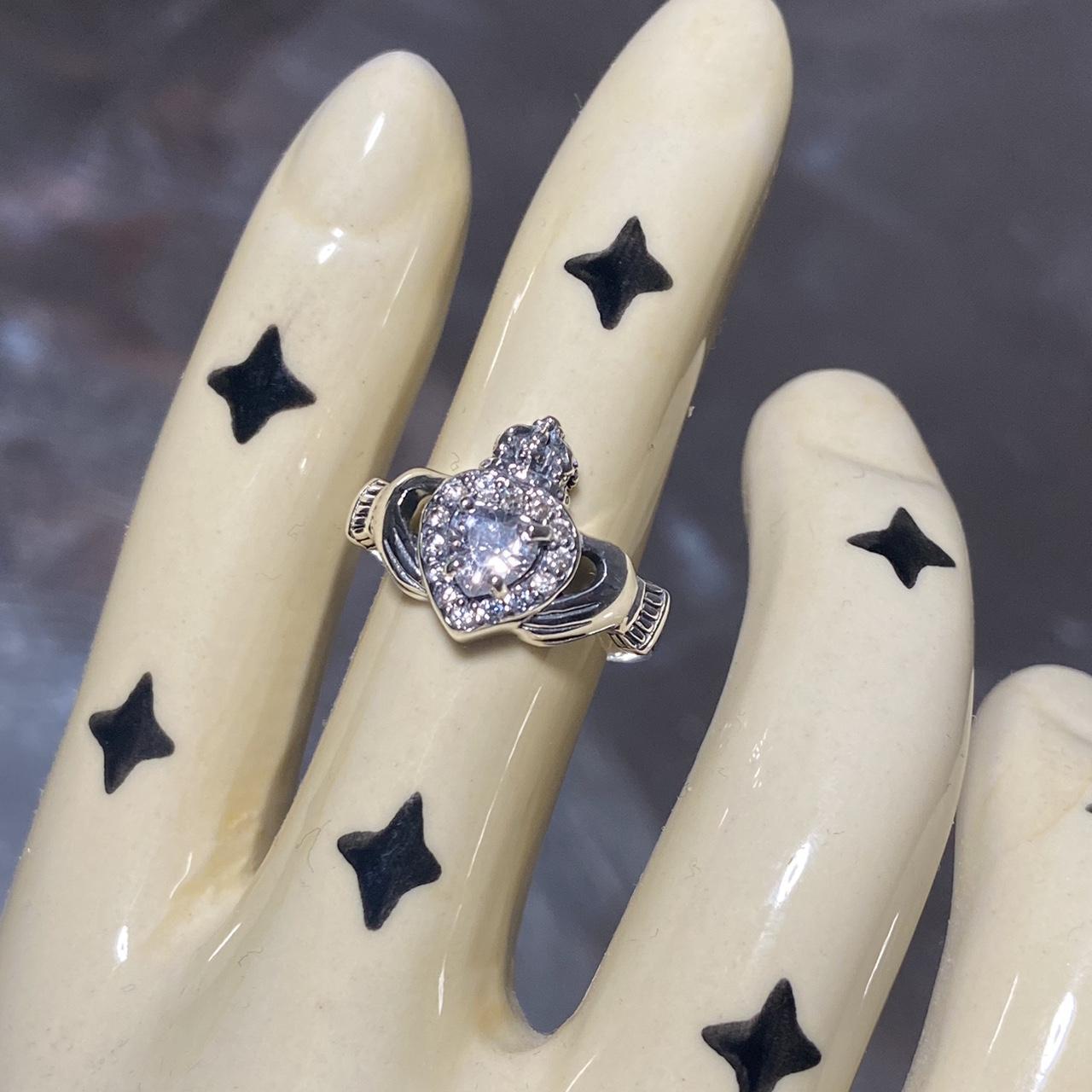 925 Sterling Silver claddagh ring with Cubic Zirconia - Image 5