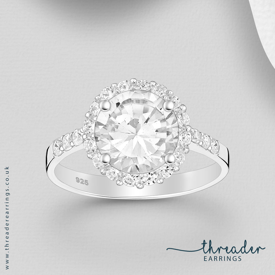 Ring with halo setting