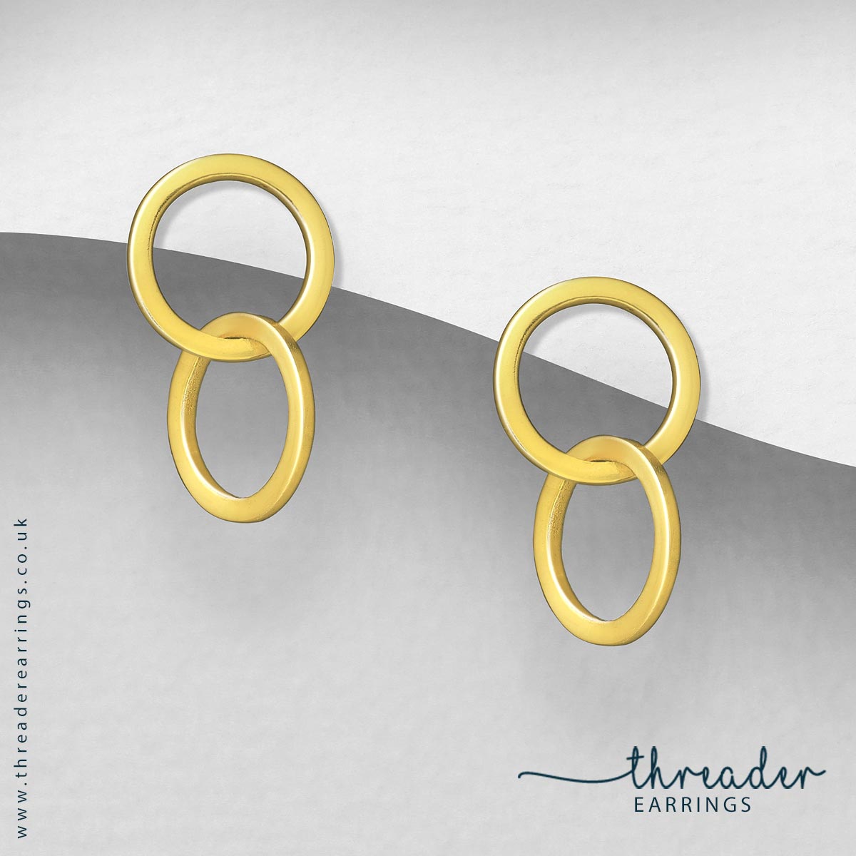 Gold plated 925 Sterling silver studs