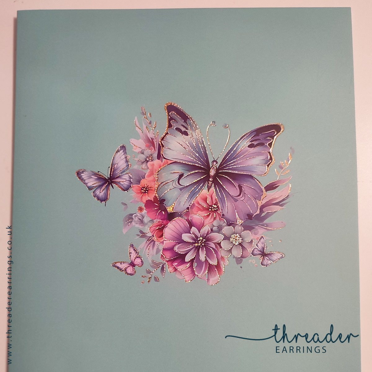 Pop up butterfly greetings card - front