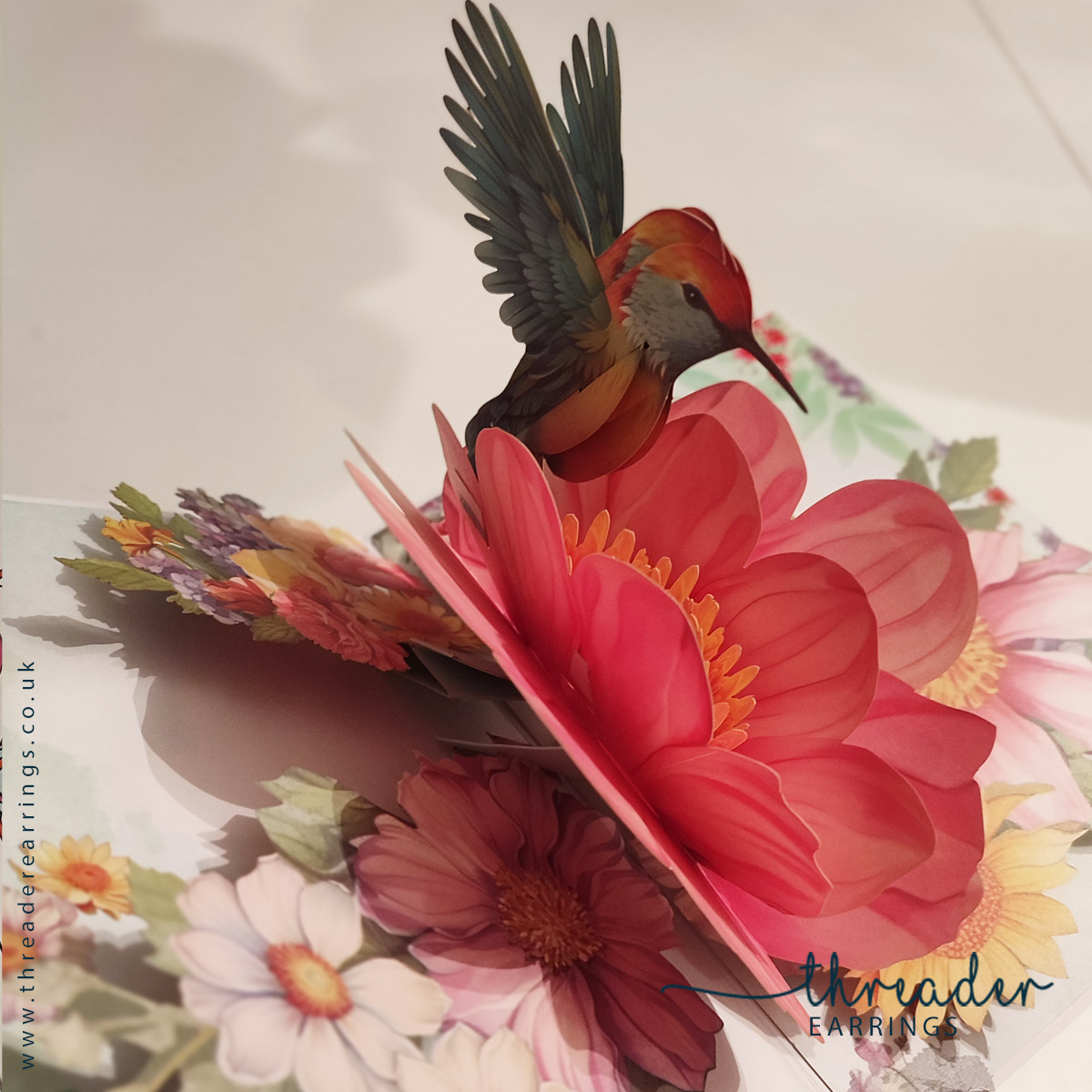 Pop up hummingbird card
