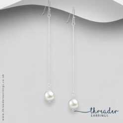 Long pearl earrings