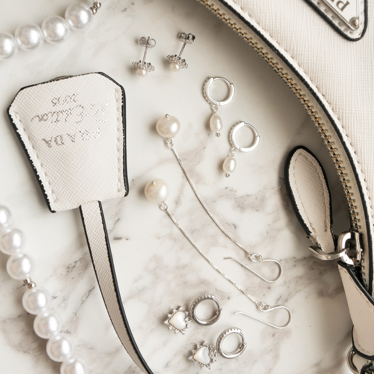 Silver rings and earrings