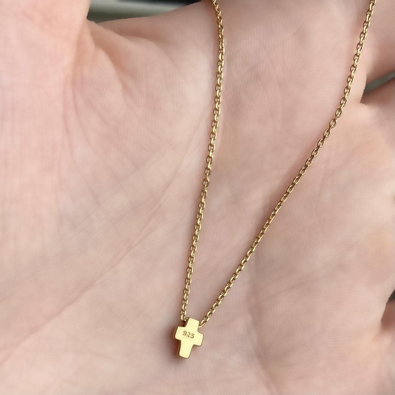 925 small cross slider necklace - Image 2