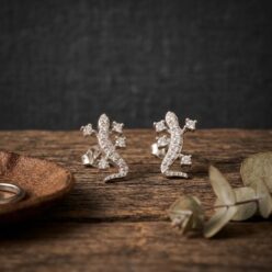 925 Sterling silver gecko silver stud earrings