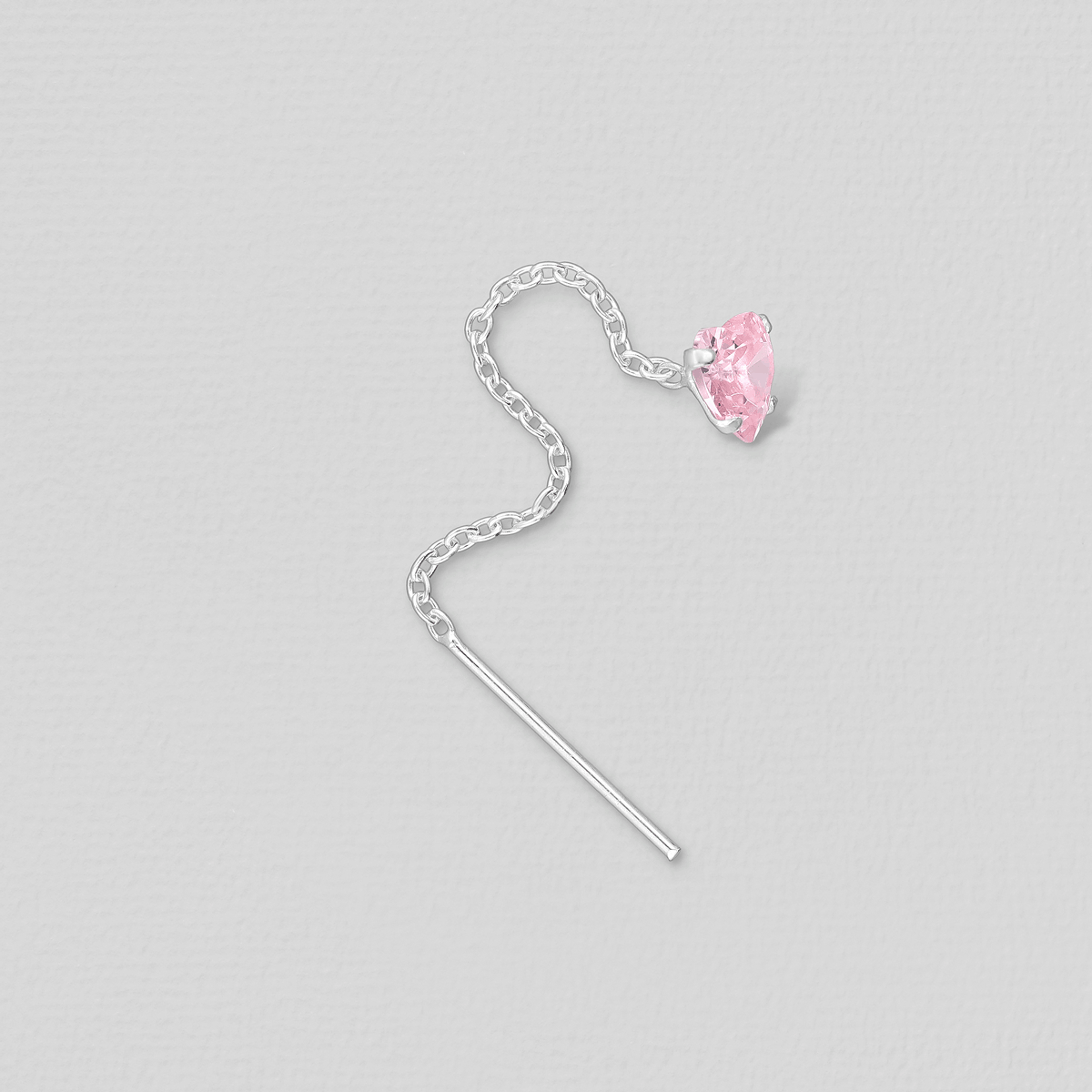 Heart pull through earrings