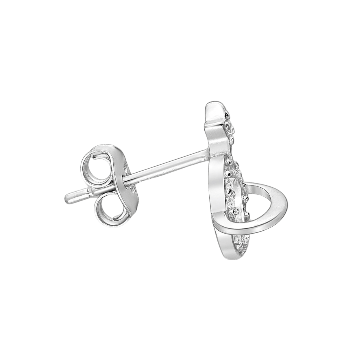 Sterling silver CZ Saturn & star stud earrings - Image 2