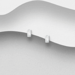 Sterling silver stud earrings with CZ bar