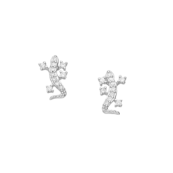 Sterling silver gecko lizard stud earrings