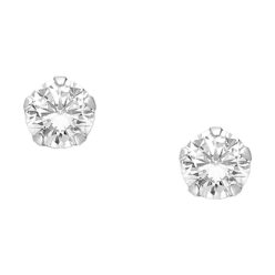 4mm sterling silver stud earrings with cubic zirconia