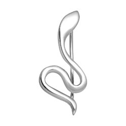 Smooth snake ear climber in 925 Sterling silver, on a white background