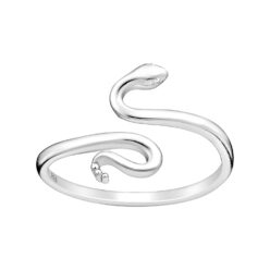 925 Sterling Silver adjustable curled snake ring