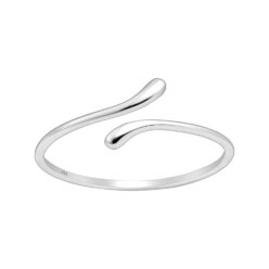 Sterling silver adjustable ring, on a white background